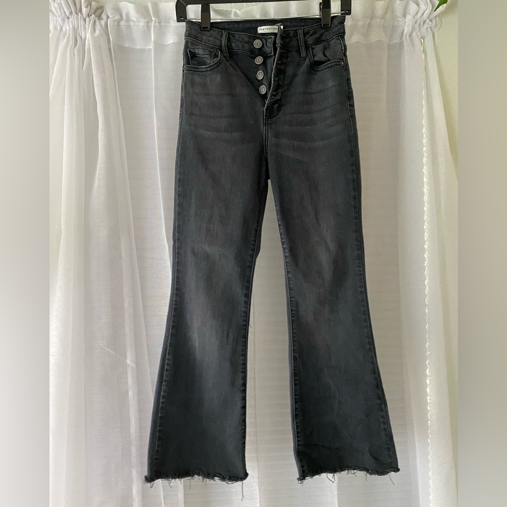 Black Wide Leg Jeans by EARTHBOUND, Size 26